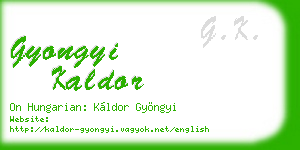 gyongyi kaldor business card