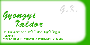 gyongyi kaldor business card